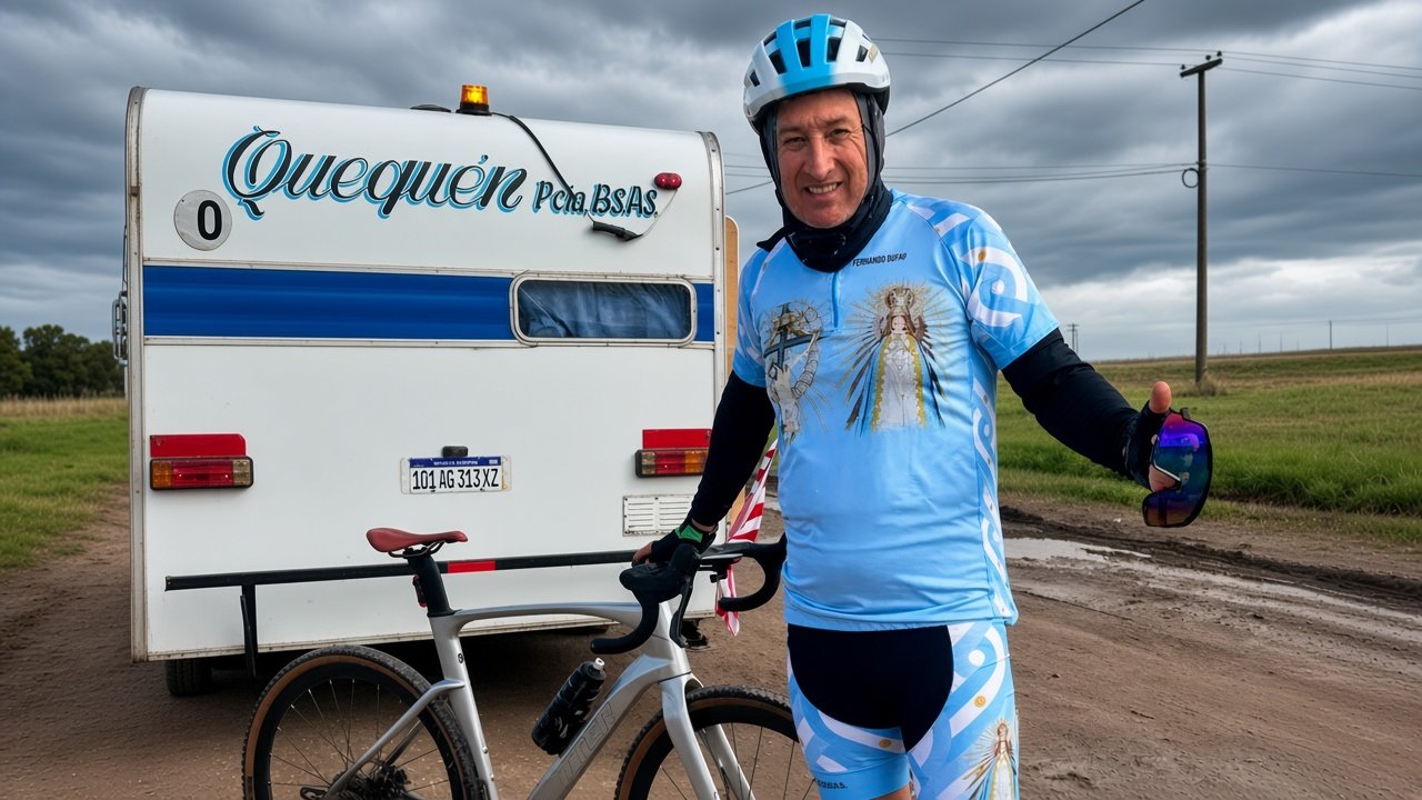 UN BICIPEREGRINO RECORRE MÁS DE 2.000 KM DESDE NECOCHEA PARA RENOVAR SU PACTO DE FE CON EL MILAGRO